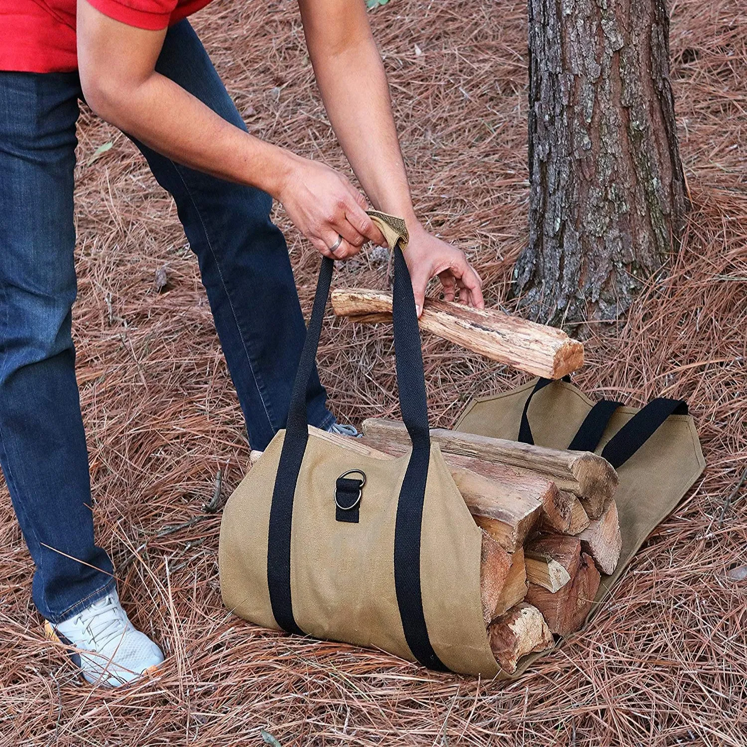 Portable Firewood Bag Waterproof Scratch Resistant Log Carrier for Outdoor Camping Fireplace Kindling Hearth Storage Holder Portable Firewood Bag Waterproof Scratch Resistant Log Carrier for Outdoor Camping Fireplace Kindling Hearth Storage Holder