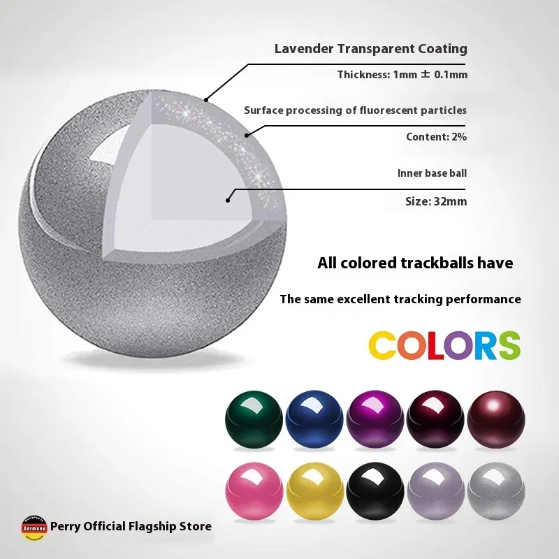 Perixx303 트랙볼 34mm 분리형 마우스 트랙볼 570ergo 드로잉 마우스 볼 맞춤형 컴퓨터 게이머 액세서리 선물