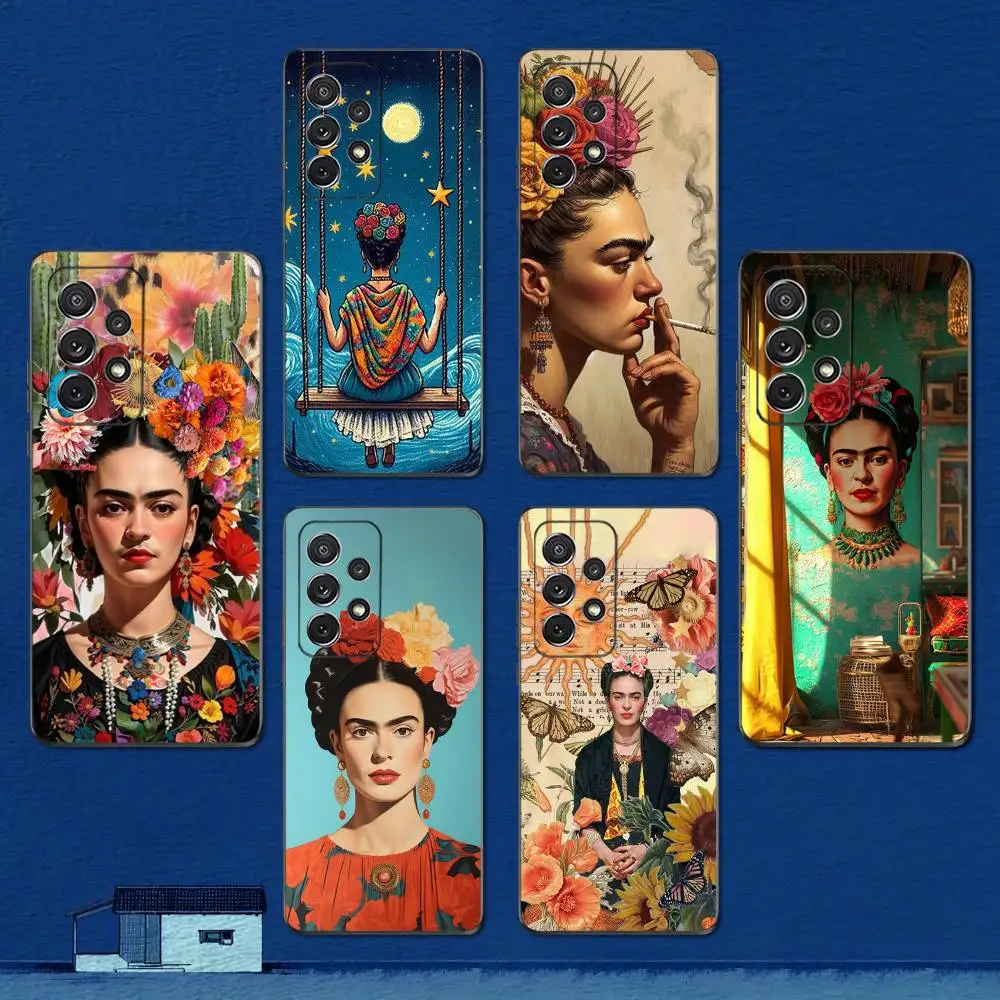 Chic Frida Kahlo Inspired Fashion Phone Case - Soft Black Silicone Cover