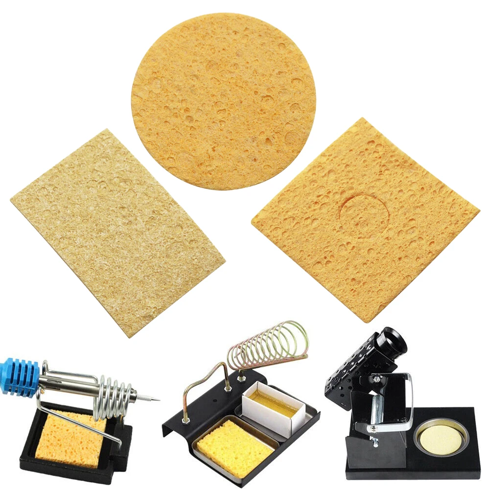 

10pcs Rectangle/Square/Circle Soldering Iron Tips Cleaning Sponge For Remove Solder Residue Maintain PCB Components Cleaning