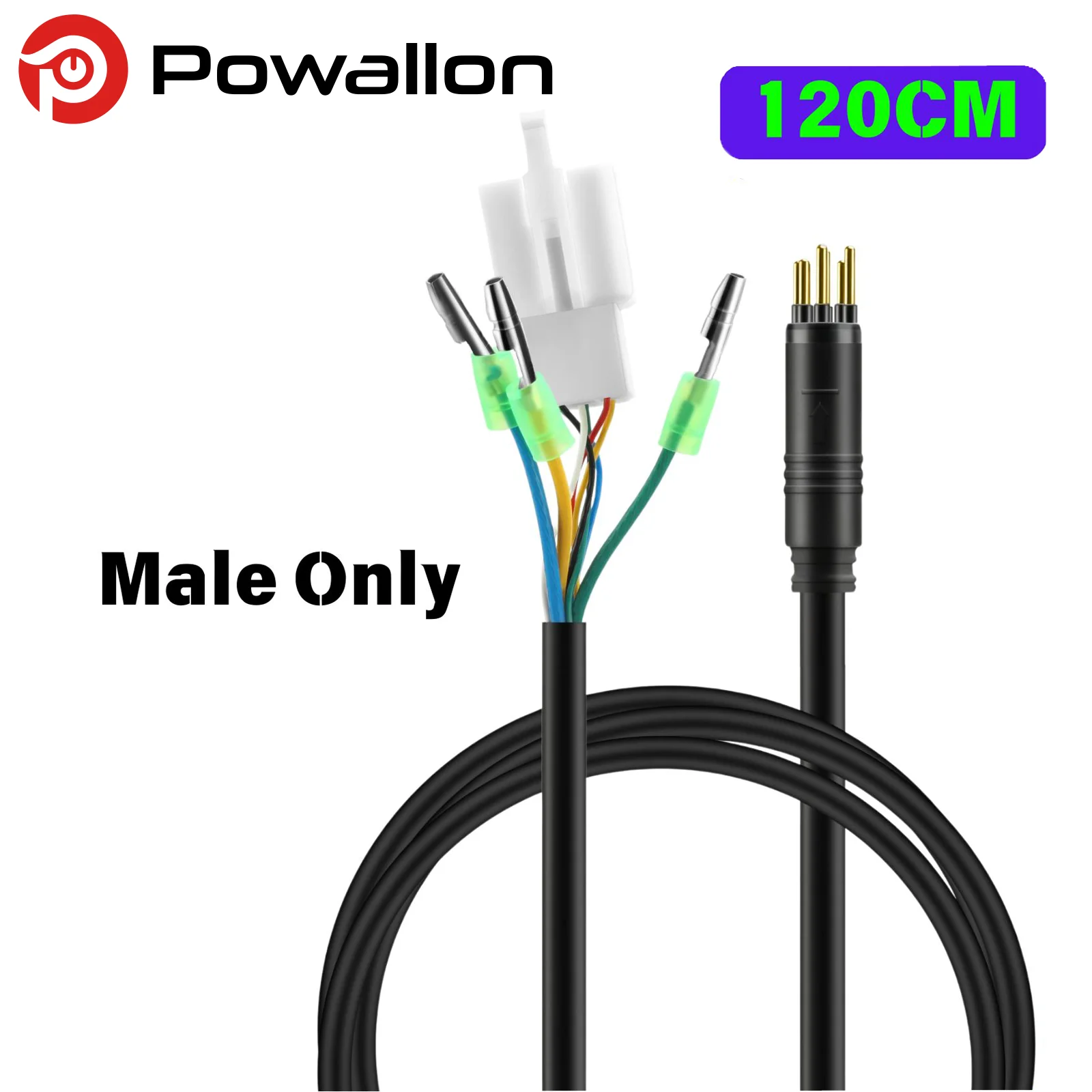 9-poliges EBIKE-Radnaben-Motorkabel, E-BIKE-Verlängerungskabel mit wasserdichtem Anschluss, 60 cm/120 cm, goldener und SM-Stecker optional – Detail 4