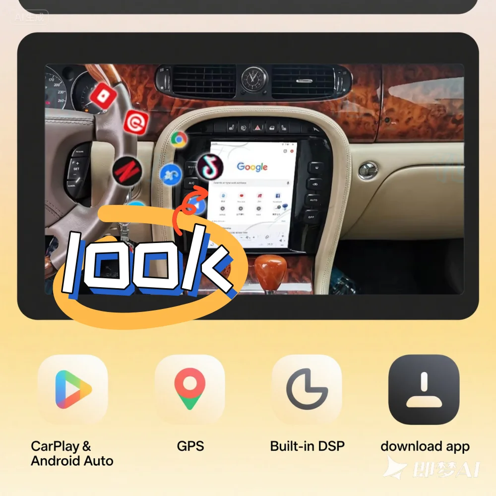 NPLL Android 14 CarPlay Car Radio For Jaguar XJ X-TYPE 2001-2008 Touch ...