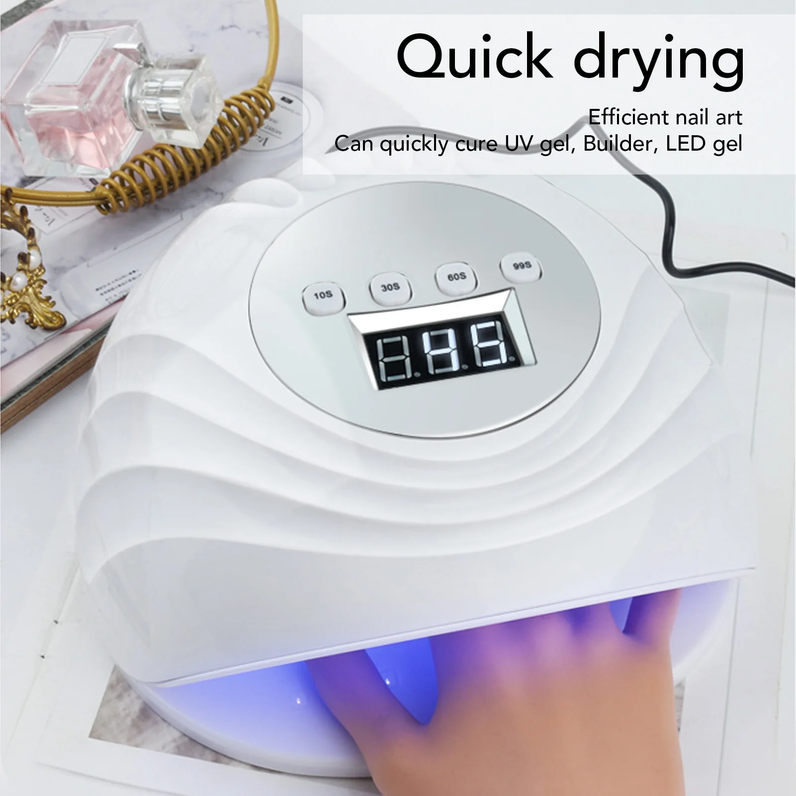 

86W LED Infrared Nail Dryer Lamp 4 Timers 39 Lamp Chips Intelligent Induction Nail Gel Polish Curing Light US EU Plug 100‑240V