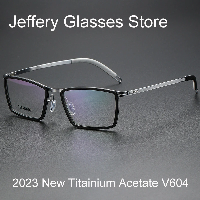 

2023 Men Titanium Glasses Frame Rectangle Screwless Ultralight Myopia Prescription Eyewear Gafas New Luxury Fashion Eyeglasses