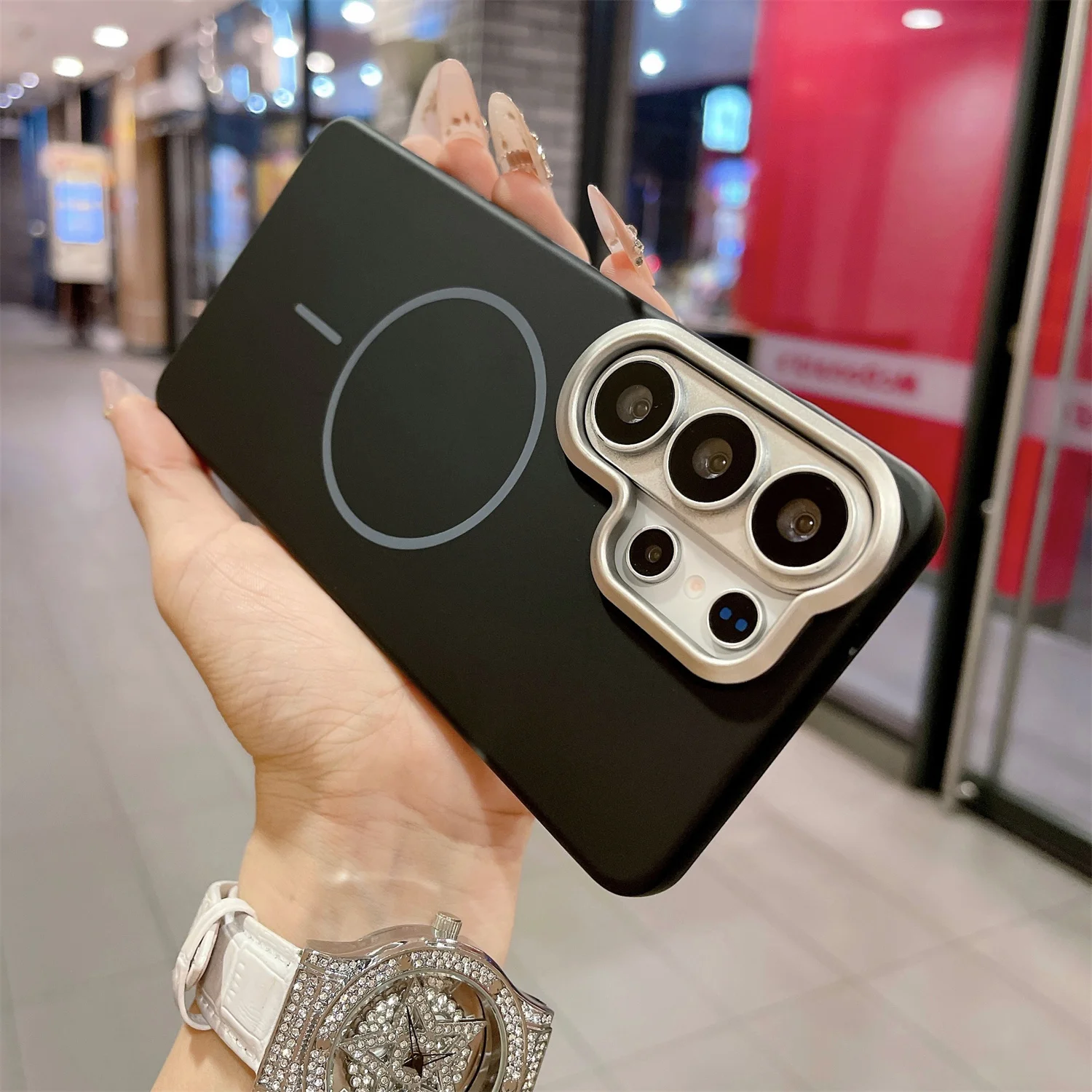 Luxury Matte Magnetic Phone Case with MagSafe Wireless Charging Capability