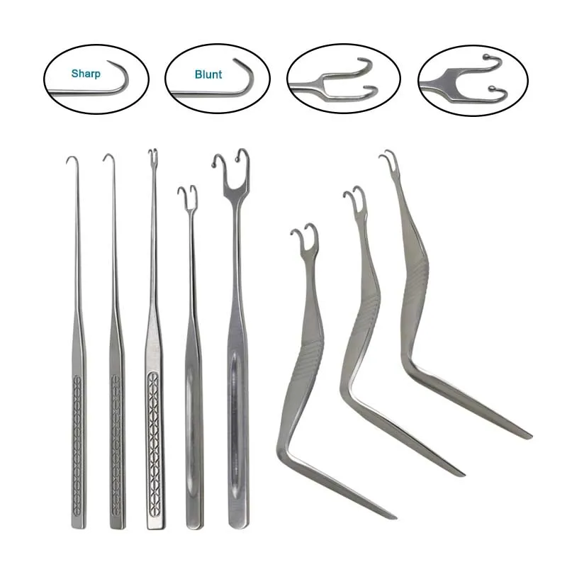 Double Head Pull Hook Stainless Steel Nasal Bone Pulling Hook Autoclavable Beauty Plastic Surgical Tool beauty plastic surgical tool