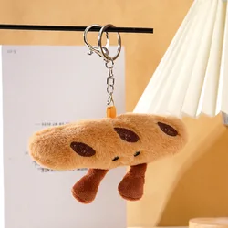 Adorable Cartoon Croissant Plush Keychain - Cute Gift Pendant and Bag Charm (A)