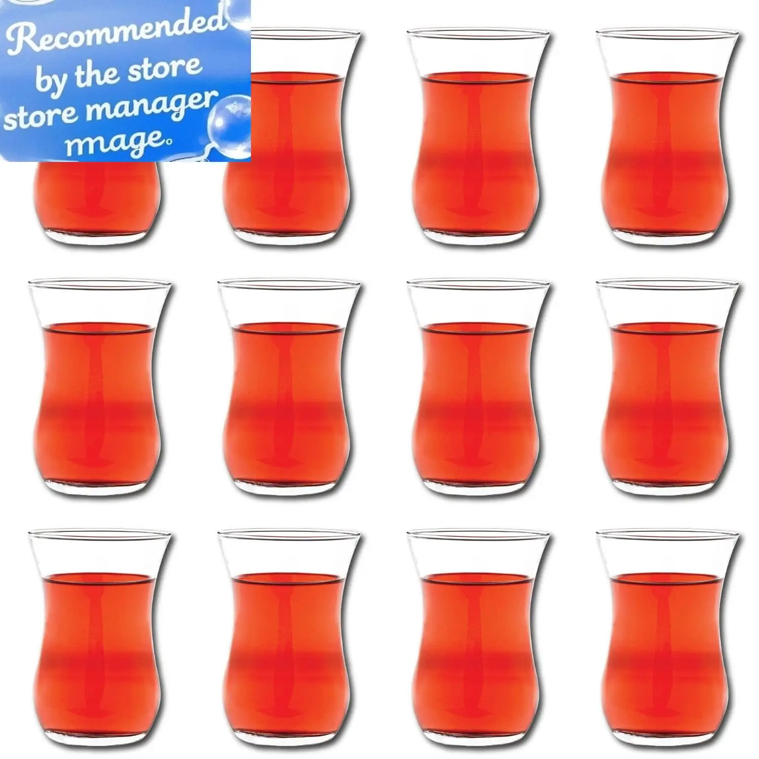 Set of 6 Authentic Turkish Tea Glasses, 4 oz Traditional Teacups, Elegant Transparent Tea Cups