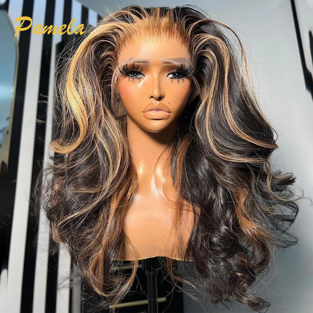 

Glueless Wig Human Hair Ready To Go Ombre 1B 27 Body Wave 250% Density Highlight Blonde 13x4 HD Transparent Lace Frontal Wigs