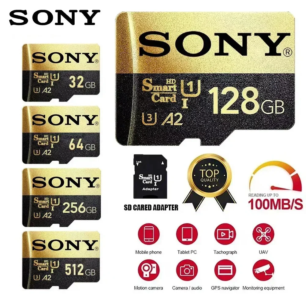 Originale Sony 1Tb Micro Sd Card Memory Tf/Sd Card 128Gb 256Gb 512Gb Mini Memory Card Class10 Per Fotocamera/Telefono 2024 Nuovo