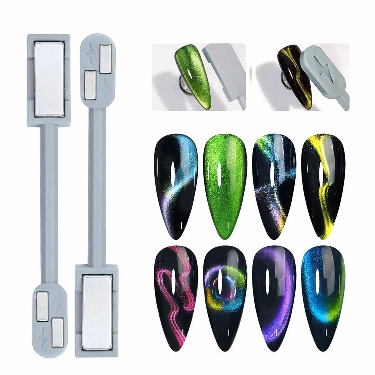 1PCS Double-End Multi Functional Nail Art Magnet Stone Pattern Absorbing Nail Gel Crystal Magnetic Bar Enhancement Tool
