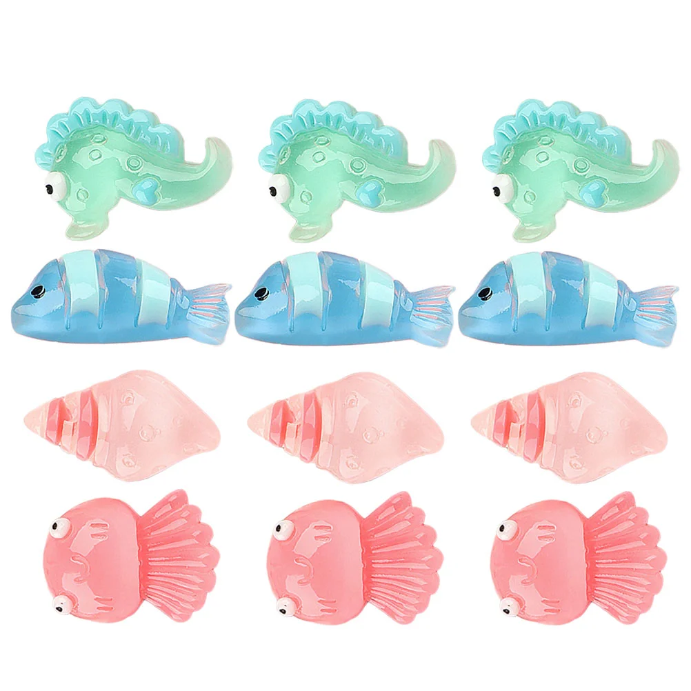 

25 Pcs Octopus Decor Luminous Seahorse Mini Ocean Animals Small Figures Shell Figurines Aquarium Accessories