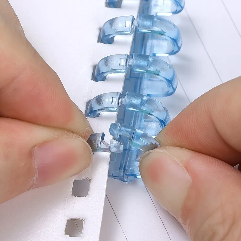 3-1Pcs 3/5Holes Loose Leaf Binders Book Rings Translucent Binding Spines Combs Snap Split for DIY Diary Notebook School Supply - 4
