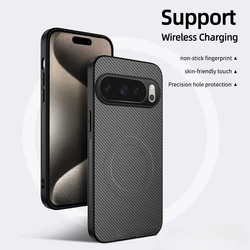 Luxury Classic Leather Magnetic Phone Case with Magsafe Wireless Charging Cover - Google Pixel 8 Pro (GRAY)