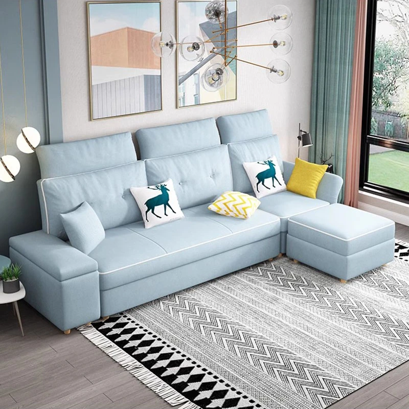 

Stretch Student Legs Sofa Fancy Pillows Sets Sectional Living Room Sofa Lazy Chaise Nordic Salon Meuble Apartment Furniture