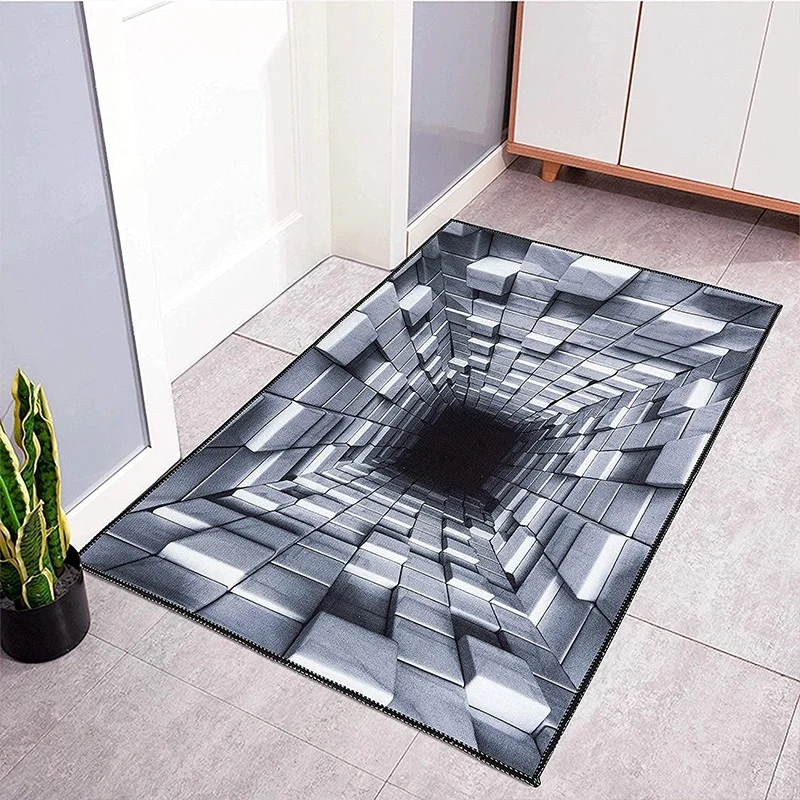 Vortex Illusion Print Kitchen Rug Outdoor Entrance Mat for Live Room  Bathroom Rugs Kitchen Floor Mat