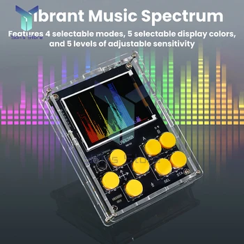 Kit console di gioco LCD fai-da-te Dispositivo portatile multifunzionale con 25 giochi classici Orologio meteorologico Dialogo vocale AI Spettro musicale