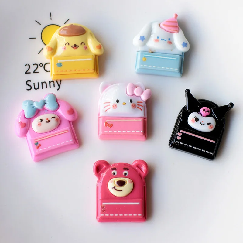 

10Pcs Kawaii Anime Sanrio My Melody Pom Pom Purin Phone Case Patch Cute Cartoon Cinnamoroll Diy Accessories Toy for Girls