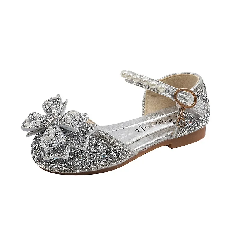 Girls Rhinestone Flat Sandals Non Slip Kids Fashion Shoes