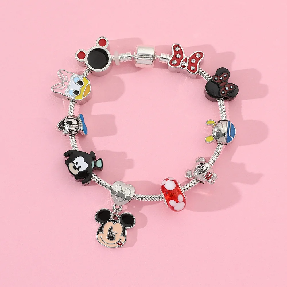 Disney Anime Mickey Mouse Bracciale Cartoon Mickey Mouse Minnie Donald Duck Bracciale In Lega Di Metallo Boy Girls Jewelry Regalo Di Natale
