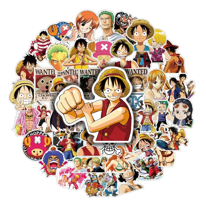 50-Pack One-Piece Cartoon Stickers for Personalization and Decoration