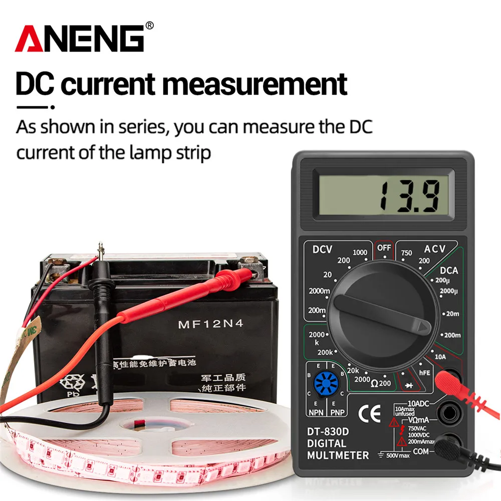 ANENG DT830B pointe de touche multimetre testeur multimètre manuel voltage multimètre ammètre Multimetro Digital tester professionnel Multi Meter Multimetro Ohm multimeter testeur de fil électrique Tools