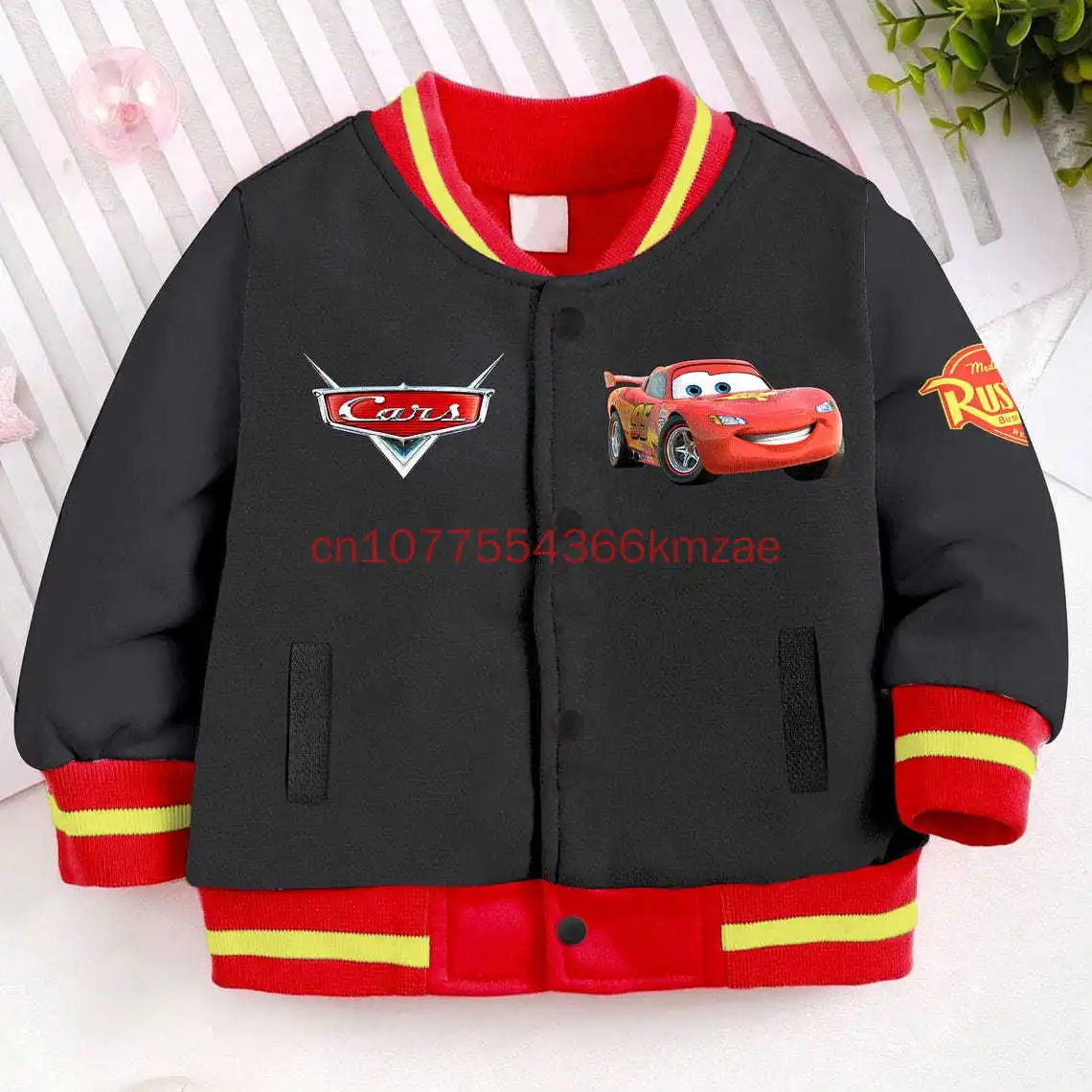 New Name Lightning McQueen Car Kids and Youth Baseball JacketAutumn Baseball Uniform Academy Cardigan Jacket Kids Clothes