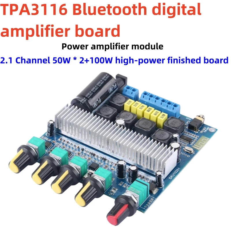 

2*50 Вт + 100 Вт TPA3116D2 Bluetooth 5,0 Плата усилителя мощности сабвуфера 2,1 каналов Tpa3116 Hifi аудио стерео эквалайзер усилитель