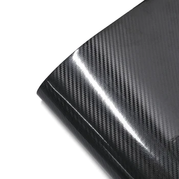 Pellicola vinilica per auto 6D Texture in fibra di carbonio nera Corpo del veicolo Pellicola lucida modificata Foglio di pellicola Rotolo Adesivo per moto Autoadesivo