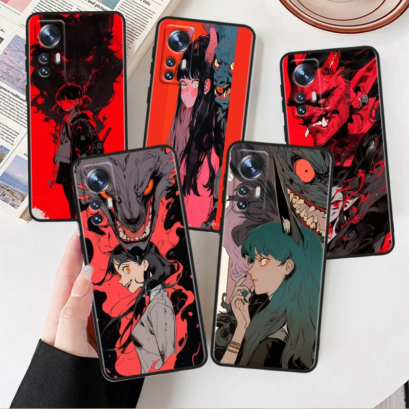 

Pretty Girl Monster For Xiaomi Mi 13 12T 12S 12X 11i 11X 11T Play HyperCharge Lite Ultra Pro Black Soft Phone Case