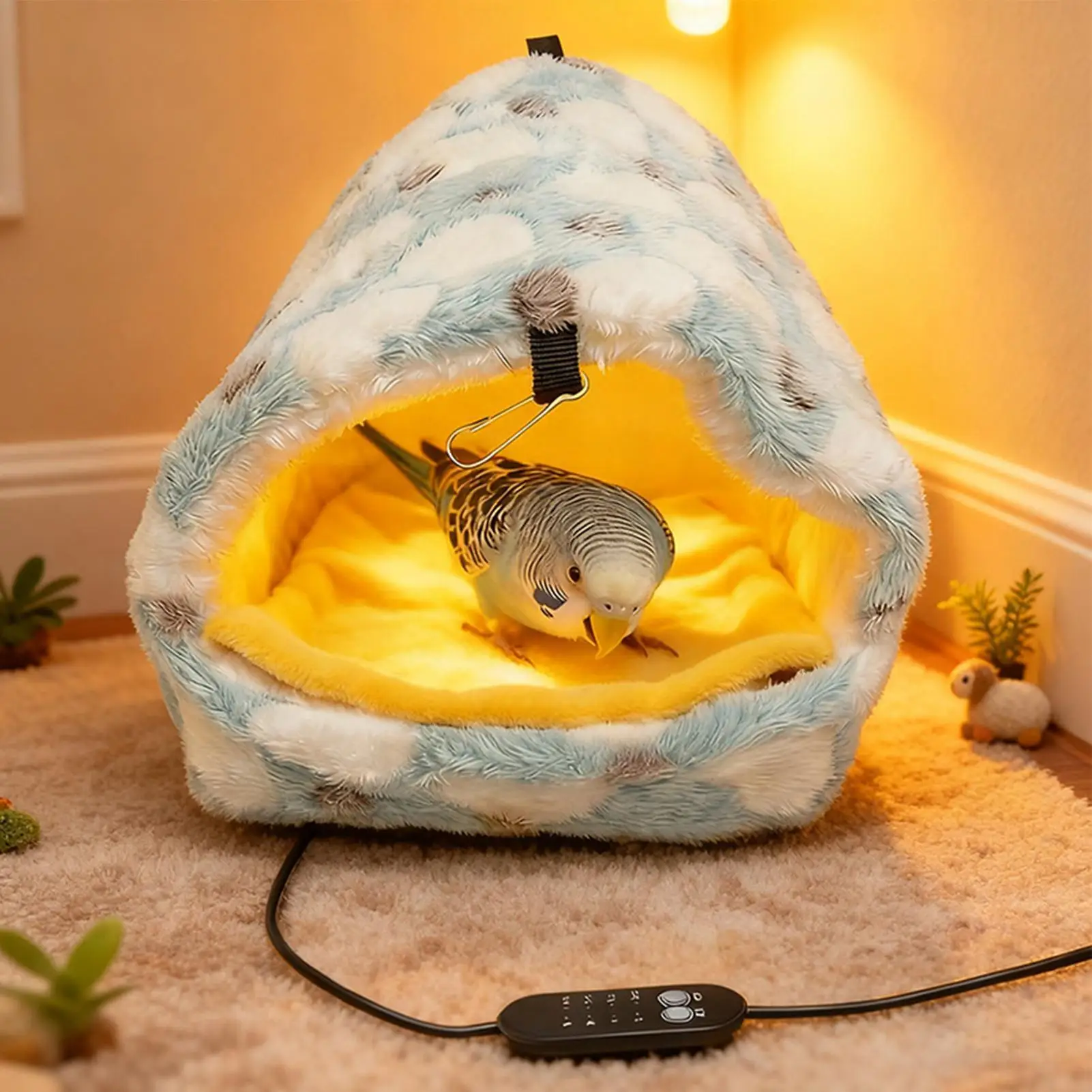 Bird Heater For Cage Plush Cave Bed Pet Supplies Parrot House For Lovebird Conure Canary Bunny Guinea Chinchilla Parakeet