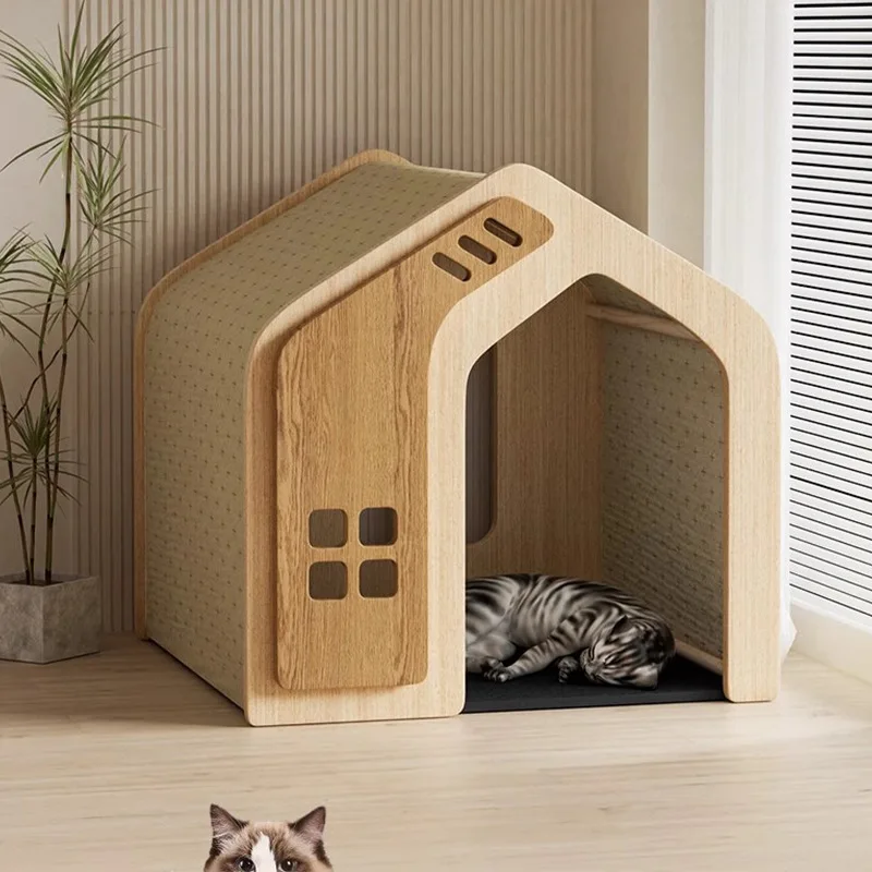 

Solid Wood Pet Cat's Nest Dog's Nest Villa Cage IV corgi Teddy Schnauzer Wooden House