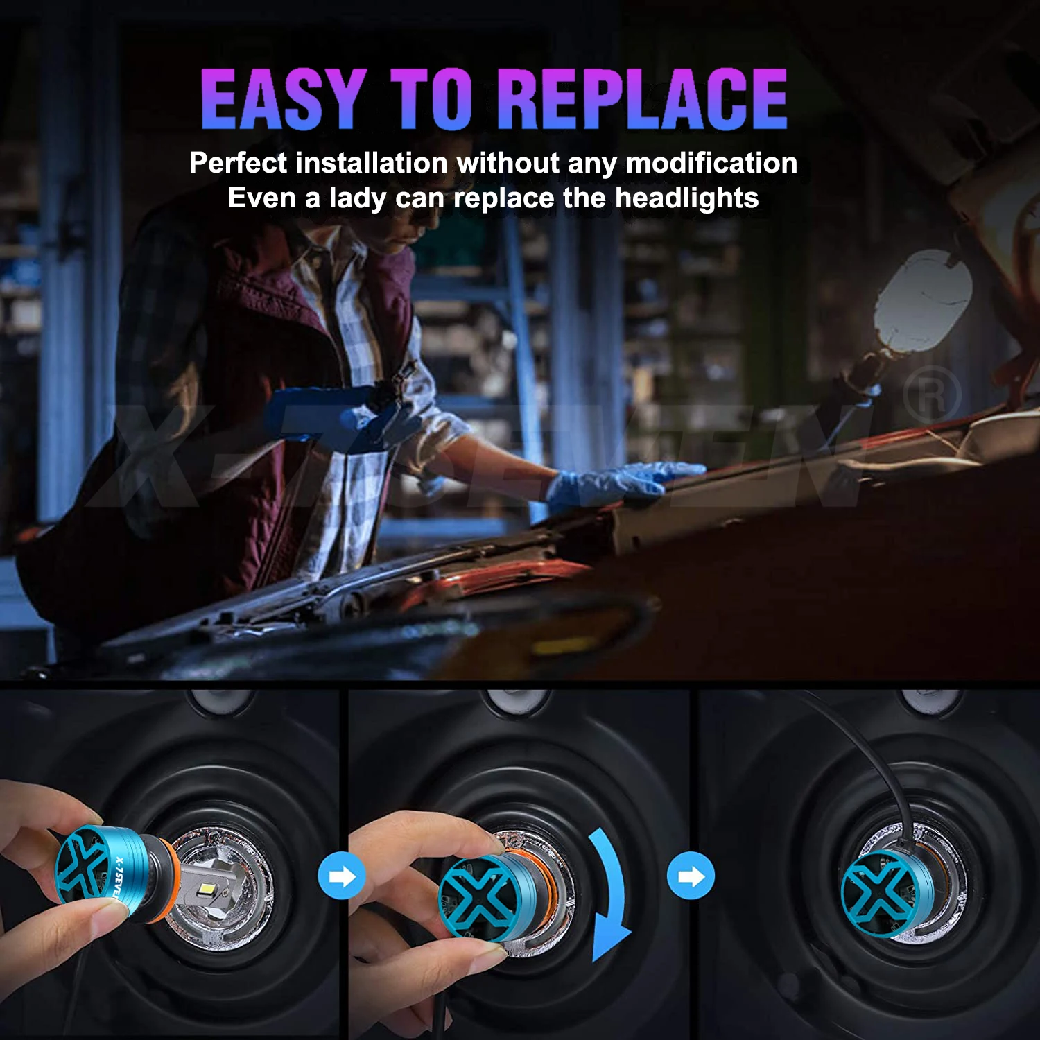 X-7SEVEN X-Apollo 140W 28000LM 6500K CANBUS LED Headlight Bulb 2