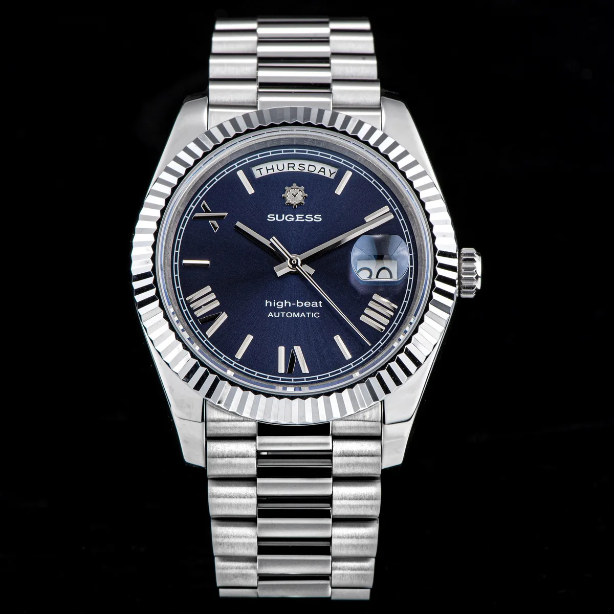 メンズ機械式腕時計,自動巻き,日付,孔雀の動き,サファイア,防水