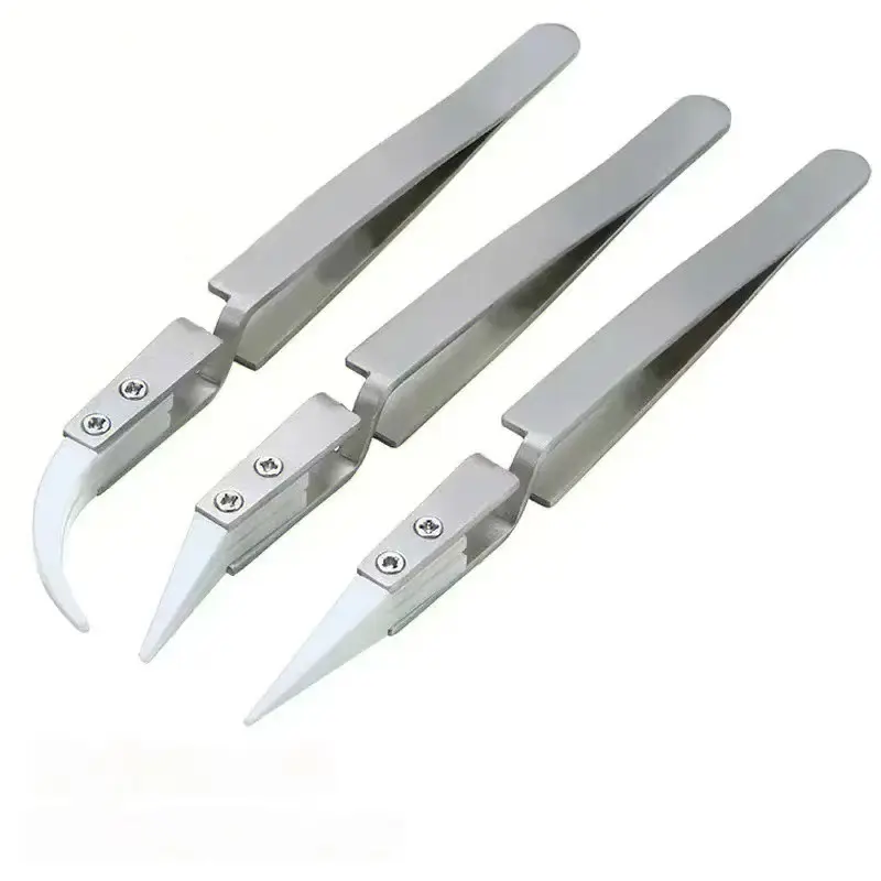 Stainless Steel Ceramic Tip Tweezers; High Temperature Resistant Tweezers; Reverse Tweezers; Anti-Magnetic and Anti-Acid Tweezer image 13