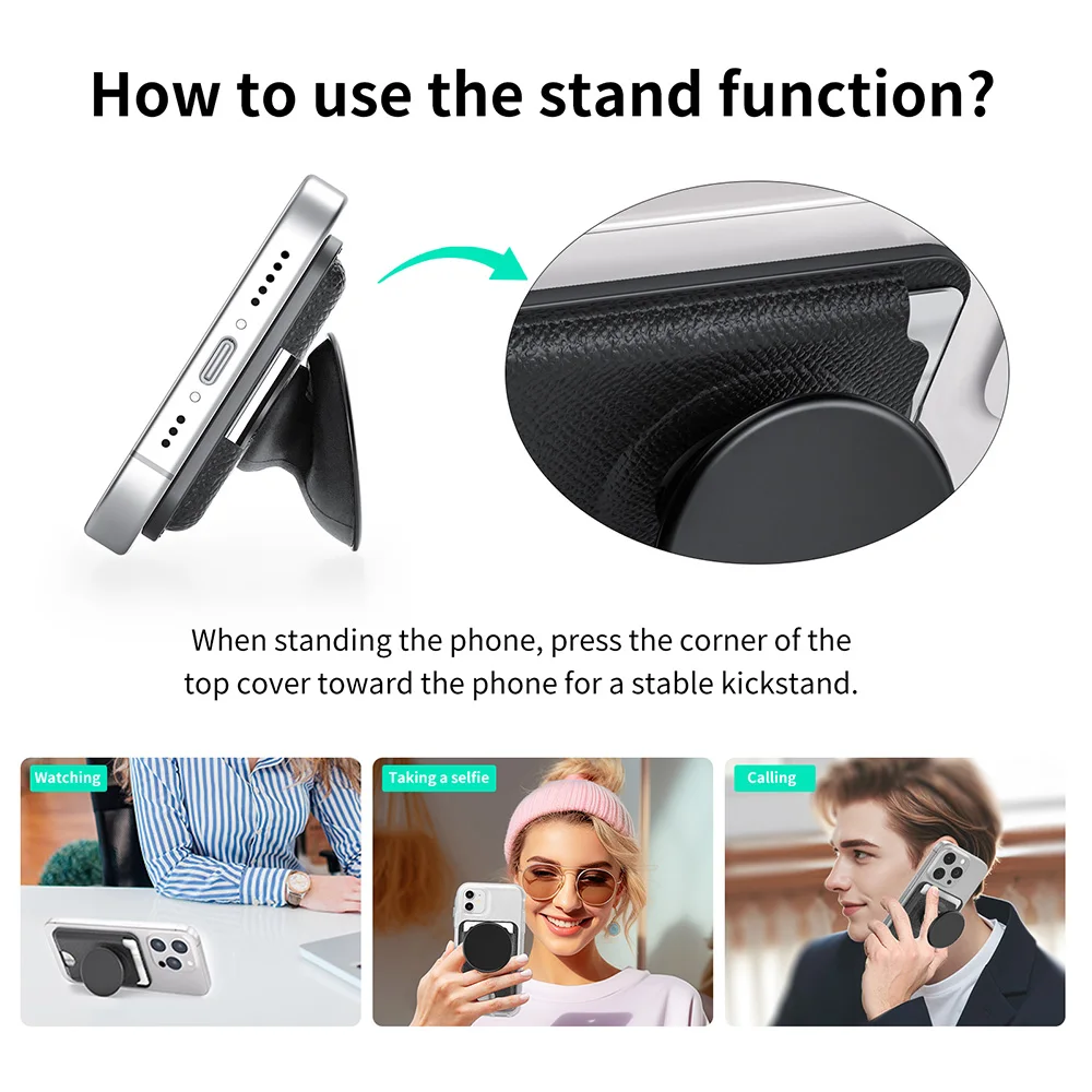 Deluxe Universal Leather Magnetic Wallet Card Holder