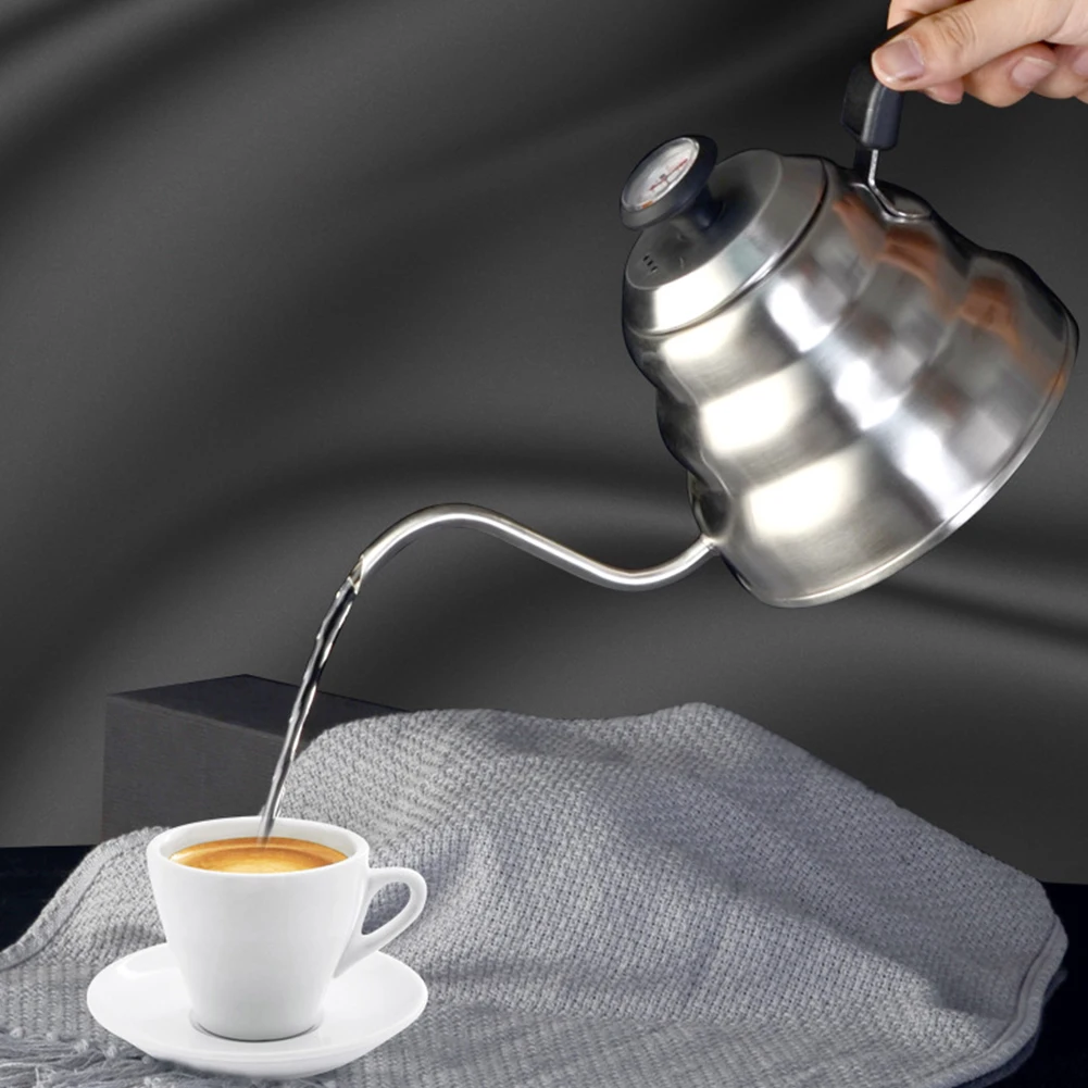 1/1.2 L 붓기 커피 주전자, 간편한 작동, 빠른 청소, 냄비 드립 주전자, 온도계 포함, 남녀공용 선물