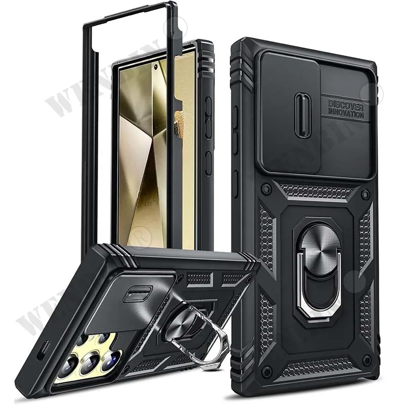 Heavy Duty Shockproof Case with 360° Rotating Kickstand and Camera Protection