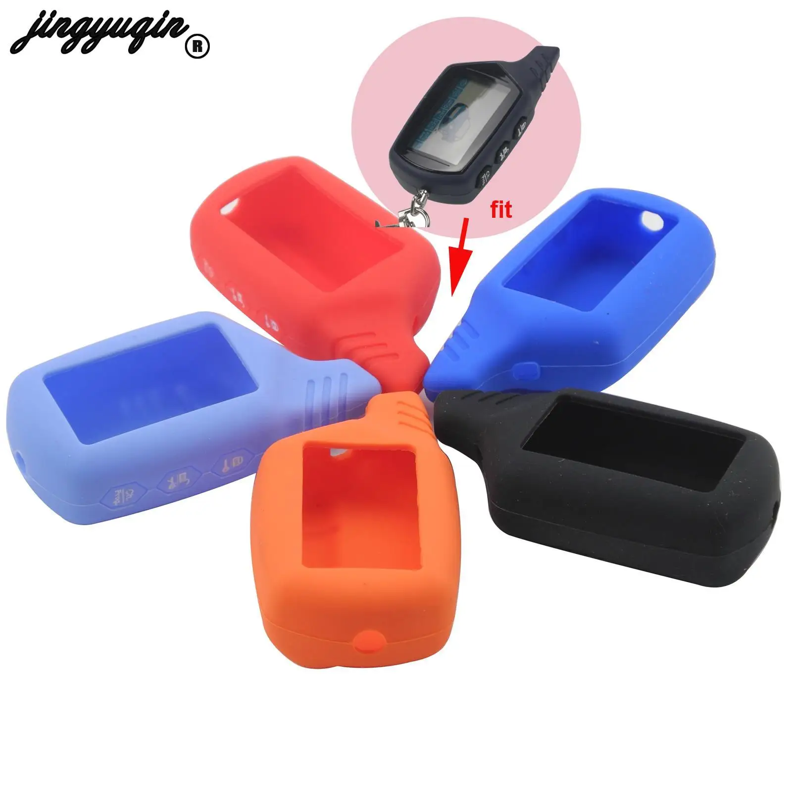 B9/B6 Silicone Case Key Cover for Starline B91/B61/A91/A61 KGB FX-5 Jaguar ez-one LCD Keychain Car Remote 2 Way Alarm key case cover remote control case cover