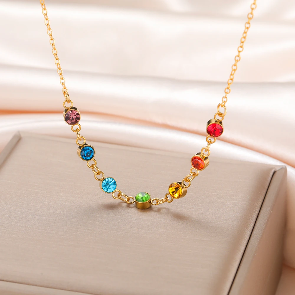 Dawapara Regenbogen Sieben Chakren Kristall Heilung Halskette Chakra Schutz Kristalle Halsband Spirale Charm Edelstahl Schmuck – Detail 21