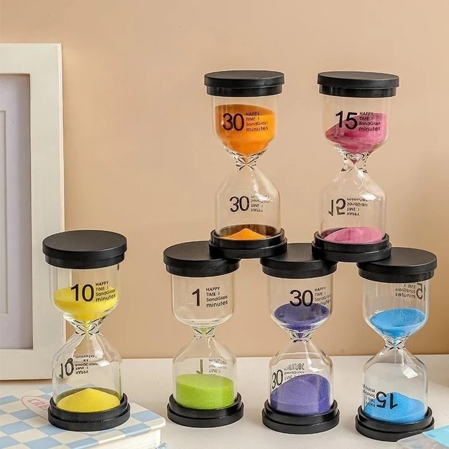 Reloj de arena colorido para niños, juguete con temporizador de arena,  decoración del hogar, 1/3/5/10/15/20/25/30 minutos - AliExpress