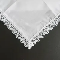 3Pcs 25x25cm 100% Cotton Women Lady Handkerchiefs White Color Embroidered Hankies Square Scarf DIY Painting 4