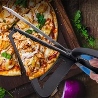 Pizza Scissors Cutting With Server Tray 3