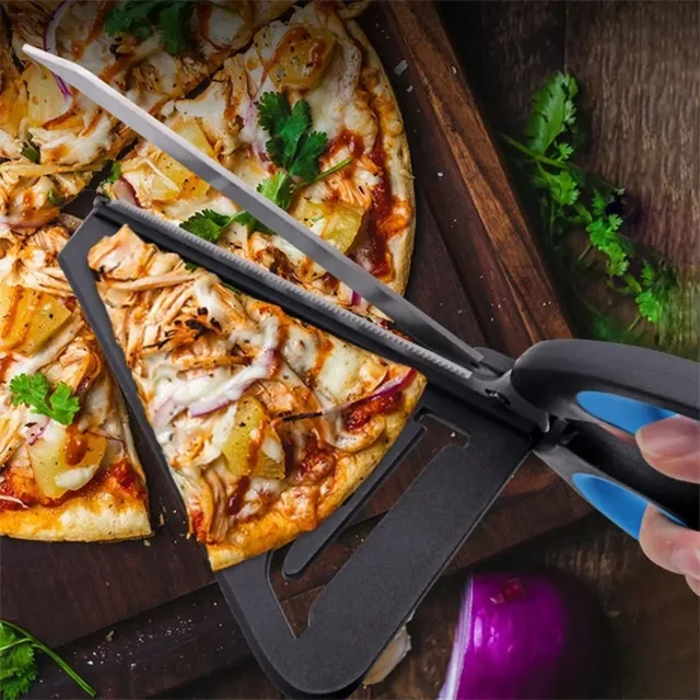 Pizza Scissors Cutting With Server Tray 3