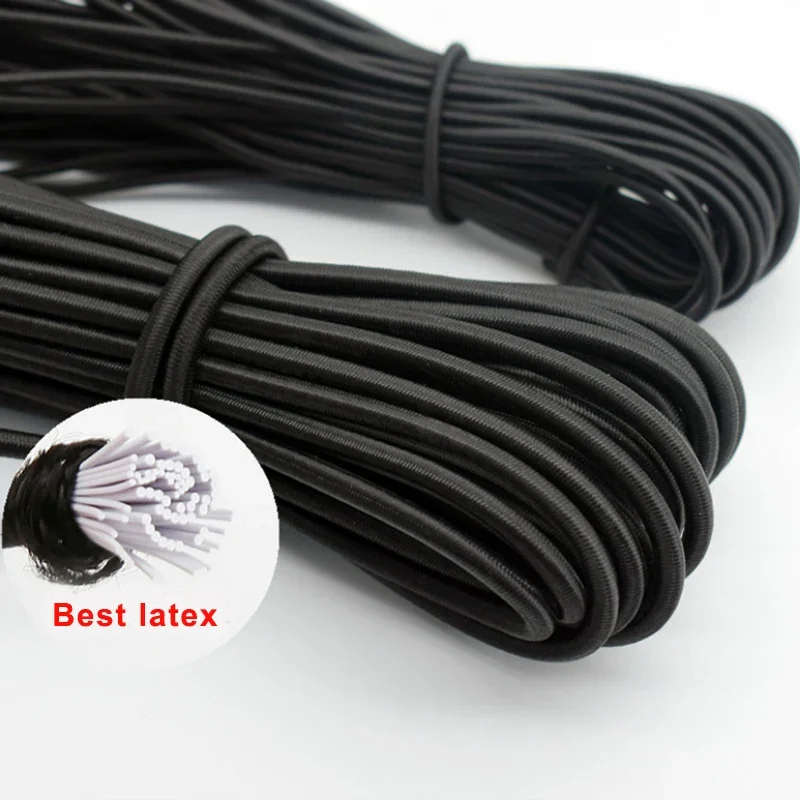 2.5mm 4mm 5mm 8mm 10mm Strong Stretch Elastic Bungee Cord Colorful Round Elastic Shock Rope Rubber Cord