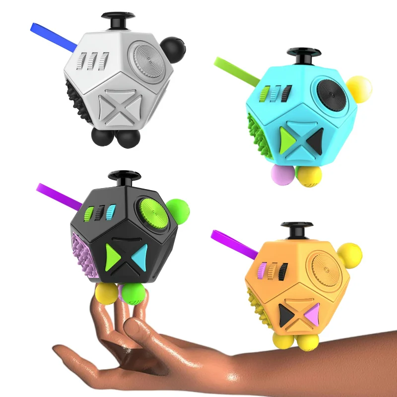 Fidget Toys Funny 12 Sided Cube Decompression Toy Hand Pinching Venting Autism ADHD Anxiety Stress Relief For Kids Adult