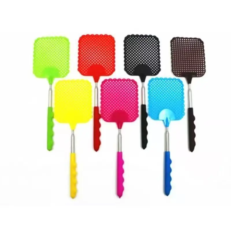 Fly swatter Retractable Plastic Lengthened Iron Reinforced Manual Fly Swatter