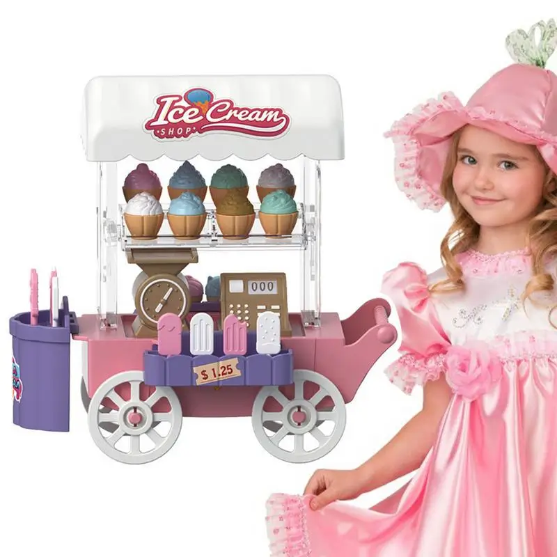 

Ice Cream Cart Ice Cream Trolley kids Kitchen House Play Toy Mini Food Truck Toy Pretend Play Toy for Children Birthday Gift