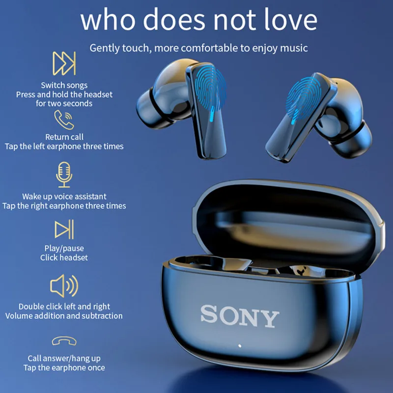 Sony True Wireless Bluetooth Earphones & Headphones In-ear Earplugs Waterproof Fitness Motion Music Hedset Flip Cover Earphone 2