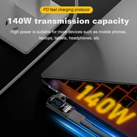 USB 4 Type C Adapter 40Gbps 140W 90 Degree USB C Adapter for Thunderbolt 4 3 Cable Connector Right Angle U Shape Digital Display 5